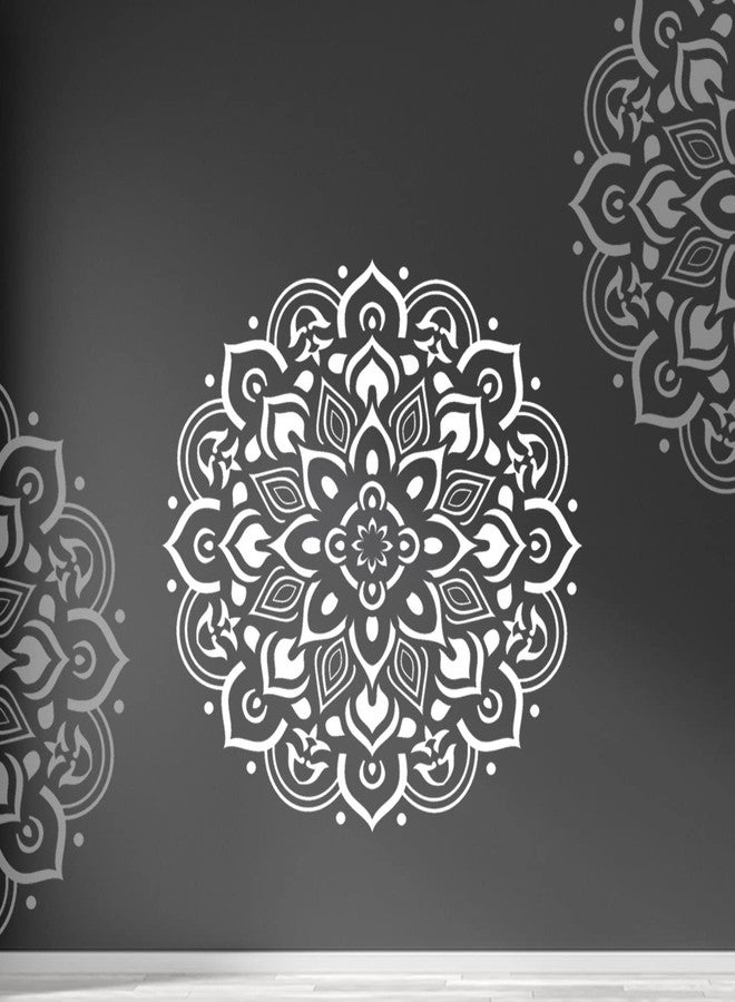 ARandNJ مجموعة قوالب ARandNJ للرسم على الجدران (عبوة واحدة، المقاس: 16 × 24 بوصة) - تصميم ماندالا منقط قابل لإعادة الاستخدام، مناسب للديكورات اليدوية، مناسب للمداخل والمكاتب والأسقف والأرضيات والأعمال الفنية. - Image 3